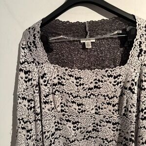Y2K Cache Medium Square Neck Top Lace Floral Whimsigoth Boho Romantic